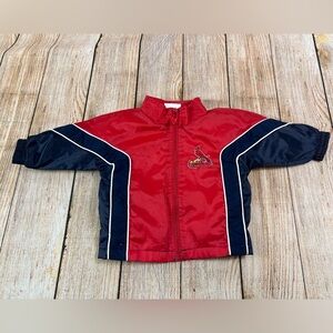 MLB St Louis Cardinals Baby Jacket Logo Spell Out Full Zip Size 12 Months